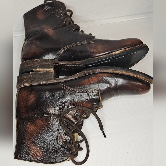 BED|STÜ Cobbler Series Men’s Two-Tone Brown Leather Lace-Up Boots – Handcrafted main image 6